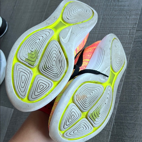 Nike Lunarepic Flyknit pink orange sunset Vibrant Knit Sneakers size 9 - Picture 6 of 6